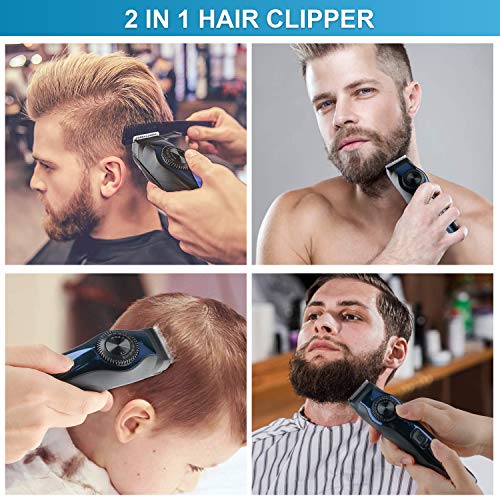 FancyWhoop Barbero Electrico Profesional Maquinilla de Afeitar Impermeable Barbero Cortapelos Kits Recargable Maquina Cortar pelo para hombres Niños Uso Doméstico