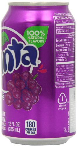 Fanta Grape Soda Can 355 ml (Pack of 12)