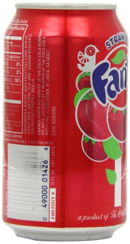 Fanta Refresco sabor de fresa - 12 latas de 355 ml - Total: 4260 ml