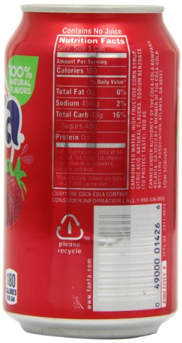 Fanta Refresco sabor de fresa - 12 latas de 355 ml - Total: 4260 ml
