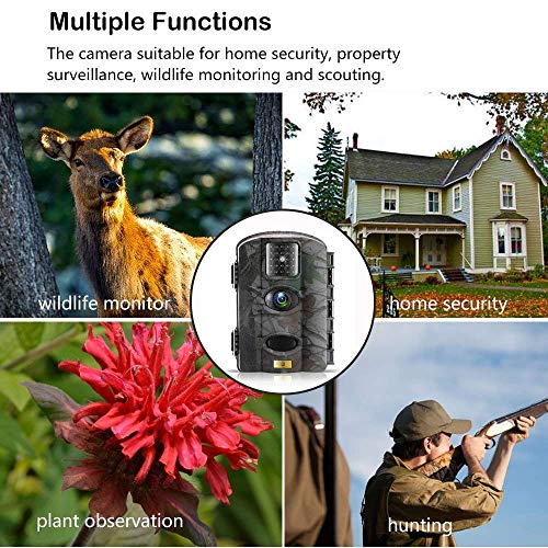 Fantasky Cámara de Caza 16MP 1080P Cámara de vigilància de la Vida Silvestre,Cámara de Juego de detección Nocturna sin LED de Brillo Diseño Impermeable IP65 (Cian)