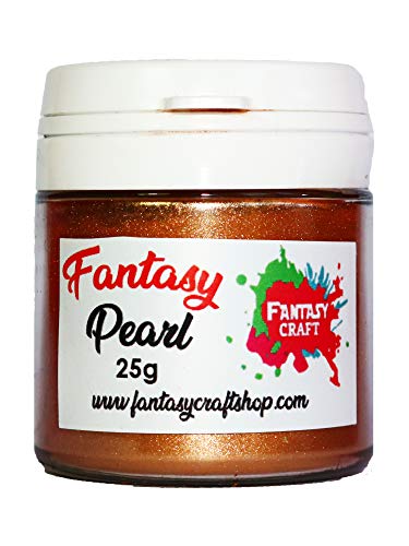 Fantasy Craft 25 Gr Cooper Pearl, Pigmento de Mica Alta Intensidad de Brillo y Perfecta Orientacion Para Resina Epoxi, Cobre,