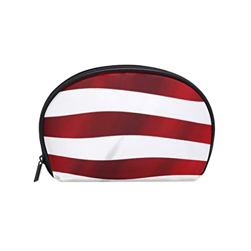 FANTAZIO maquillaje cremallera bolsa de la bandera de Estados Unidos americano bolso organizador