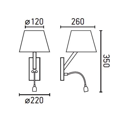 FARO BARCELONA MOMA-2, Lámpara de Pared LED G45 E27 4W 2700K 450LM, Blanco, 1 x E27 60W y led de Alta Potencia 1W 6000K (Bombilla incluida)
