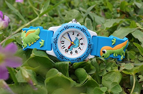Fashionable-Shop - Reloj de cuarzo japonés para niños y niñas, diseño de dibujos animados, silicona, resistente al agua, 3 – 10 años, color azul