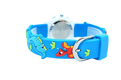 Fashionable-Shop - Reloj de cuarzo japonés para niños y niñas, diseño de dibujos animados, silicona, resistente al agua, 3 – 10 años, color azul