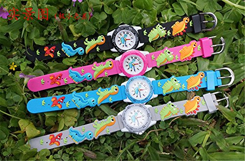 Fashionable-Shop - Reloj de cuarzo japonés para niños y niñas, diseño de dibujos animados, silicona, resistente al agua, 3 – 10 años, color azul