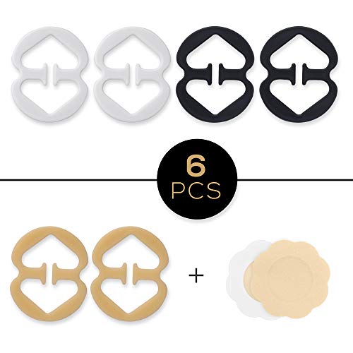 Fasionato 6pcs sujetador sujetador clips antideslizantes viene con un par de cubiertas de pezón