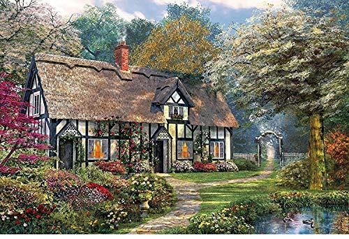 FDDPT Rompecabezas Adultos 1000 Piezas Villa Puzzle de Madera Juego Familiar 75x50cm