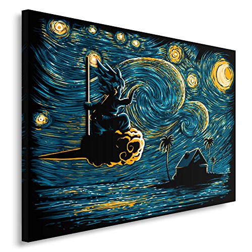 Feeby. Cuadro en Lienzo - 1 Parte - 100x70 cm, Imagen impresión Pintura decoración Cuadros de una Pieza, Starry Saiyan - DDJVigo, Anime, Azul Marino