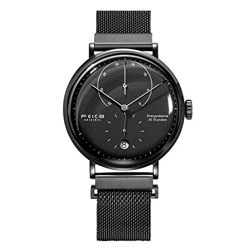 FEICE Reloj Automático para Hombre Reloj Bauhaus Reloj Mecánico Acero Inoxidable Espejo Arqueado Reloj Analógico de Moda Unisex -FM202 Ø42mm