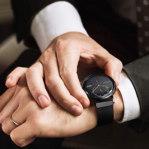 FEICE Reloj Automático para Hombre Reloj Bauhaus Reloj Mecánico Acero Inoxidable Espejo Arqueado Reloj Analógico de Moda Unisex -FM202 Ø42mm