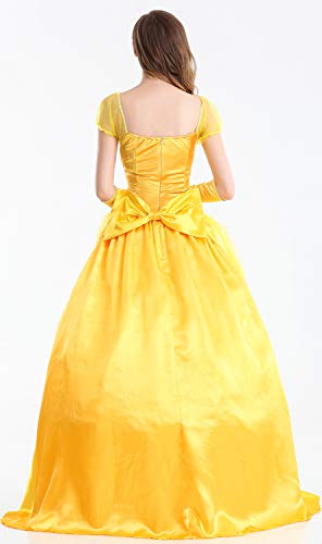 Feicuan Mujer Disfraz de Princesa Fancy Vestido Halloween Party Carnaval Amarillo