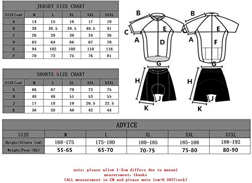 Feilaxleer Ropa Ciclismo Verano para Hombre y Mujer - Un Conjunto de Ciclismo Jersey Maillot y Culotte Pantalones Cortos