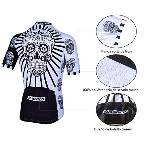 Feilaxleer Ropa Ciclismo Verano para Hombre y Mujer - Un Conjunto de Ciclismo Jersey Maillot y Culotte Pantalones Cortos