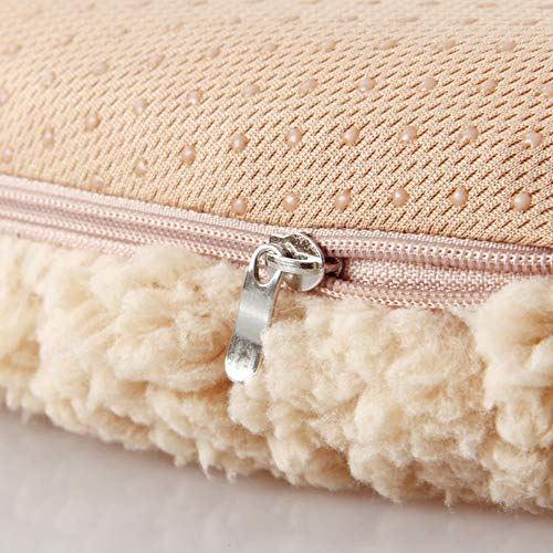 Felpa Espesa Comedor Cojin De Silla,redondo Suave No-slip Cojín De La Silla Color Sólido Simple Desmontable Lavable Cojín Del Asiento Para El Invierno De La Silla De Caña-rosado 50x50cm(20x20inch)