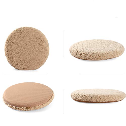 Felpa Espesa Comedor Cojin De Silla,redondo Suave No-slip Cojín De La Silla Color Sólido Simple Desmontable Lavable Cojín Del Asiento Para El Invierno De La Silla De Caña-rosado 50x50cm(20x20inch)