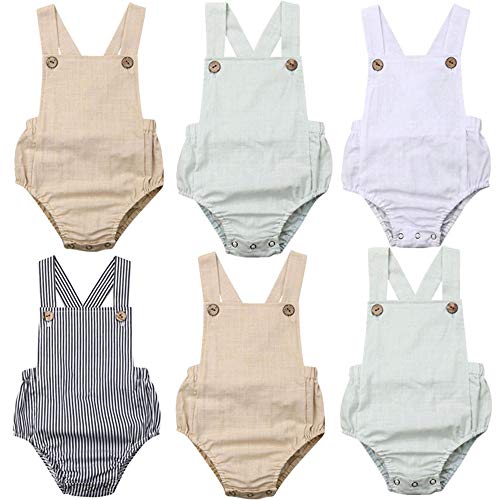 FELZ Ropa Bebe Niño Niña Verano Recién Nacido 0 Meses a 3 Años Mameluco Estampado con Rayas de Color Liso sin Mangas de Verano Traje de Sol Lindo FáCil De Poner Y Quitar Verano Pijamas Original Ropa