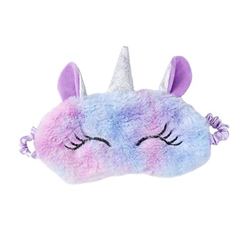 FENICAL máscara de sueño de unicornio felpa con los ojos vendados parche de ojo de animal de dibujos animados para mujeres niñas niños regalo de navidad