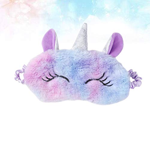 FENICAL máscara de sueño de unicornio felpa con los ojos vendados parche de ojo de animal de dibujos animados para mujeres niñas niños regalo de navidad