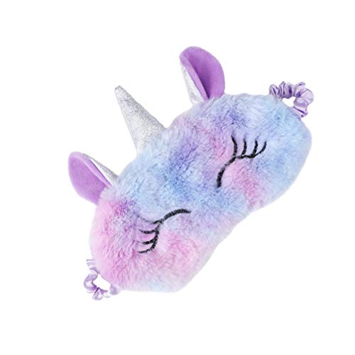 FENICAL máscara de sueño de unicornio felpa con los ojos vendados parche de ojo de animal de dibujos animados para mujeres niñas niños regalo de navidad