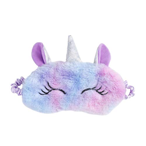 FENICAL máscara de sueño de unicornio felpa con los ojos vendados parche de ojo de animal de dibujos animados para mujeres niñas niños regalo de navidad
