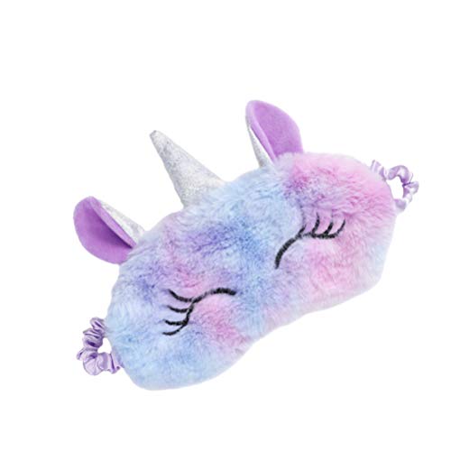 FENICAL máscara de sueño de unicornio felpa con los ojos vendados parche de ojo de animal de dibujos animados para mujeres niñas niños regalo de navidad