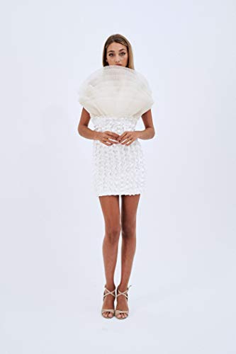 FERNANDO CLARO Vestido Mini Escote Halter y Texturas onduladas