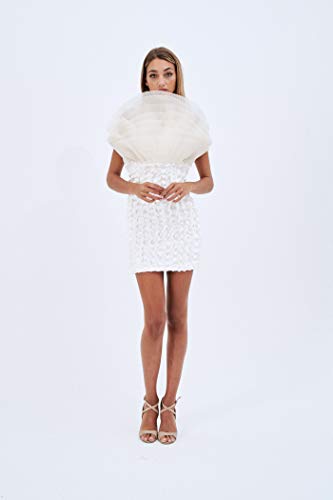 FERNANDO CLARO Vestido Mini Escote Halter y Texturas onduladas