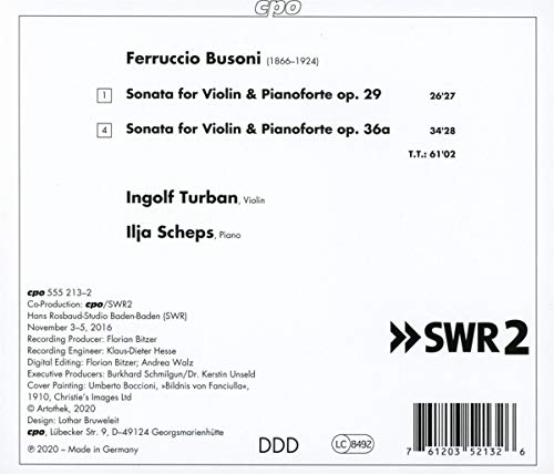 Ferruccio Busoni : Sonates pour violon, op. 29 et 36a. Turban, Scheps.