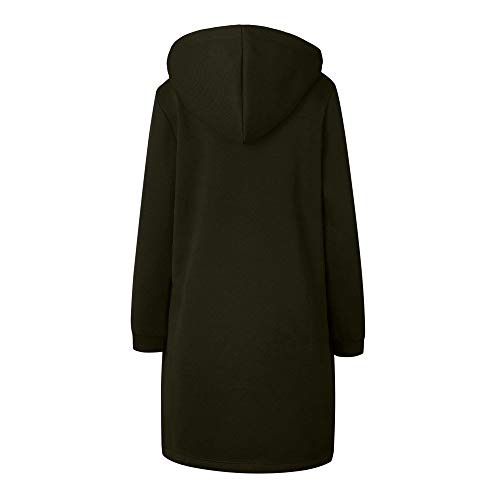 FEYTUO Señoras Otoño Invierno Estilo Ropa Festiva Cremallera Salida De Mujeres Cálida Clubbing Abierto Citas Sudaderas con Capucha Elegantes Sudadera Chaqueta De Abrigo Larga Tops Outwear Sudadera