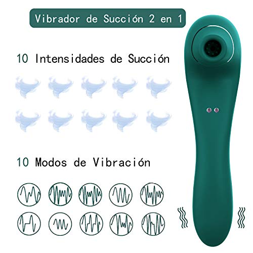 FIDECH Masajeador Portátil,10 Modos de Frecuencia, Silicona Suave, Impermeable, Carga USB