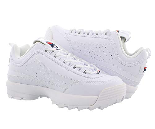 Fila Disruptor II FW02945-111 Leather Youth Trainers - White Peacoat Red - 39