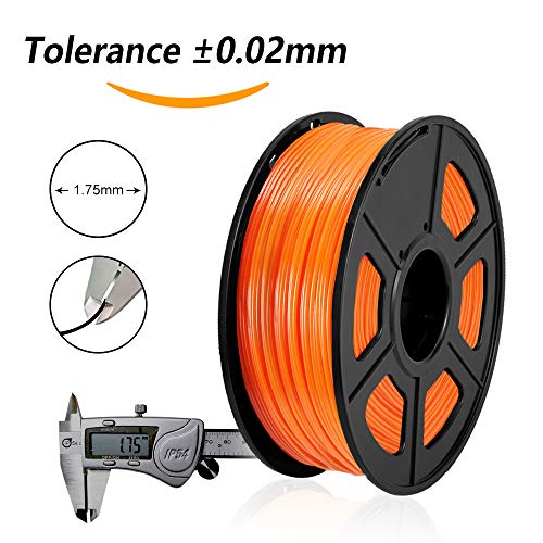 Filamento PETG 3D SUNLU 1.75mm 1KG (2.2lb), Filamento de Impresora PETG 3D, Precisión Dimensional +/- 0.02 mm, 1 kg Carrete, 1.75 mm, PETG Naranja