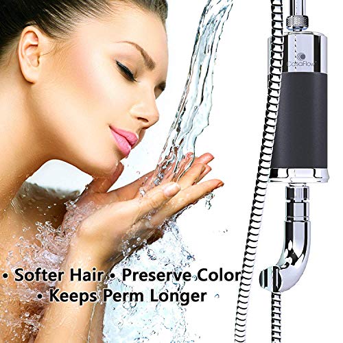 Filtro de ducha CasaFlow, de 50 toneladas, para agua dura, elimina el 99 % del cloro, con certificado NSF, filtro para cabezal de ducha con alta salida de agua, se adapta a cualquier cabezal