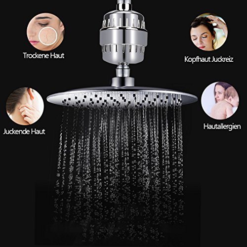 Filtro para Ducha Universal, AUELEK 10 Etapas Filtro Reemplazable Purificador Ducha de Alta Salida para Cuide su Piel Cabello y Cuerpo Salud
