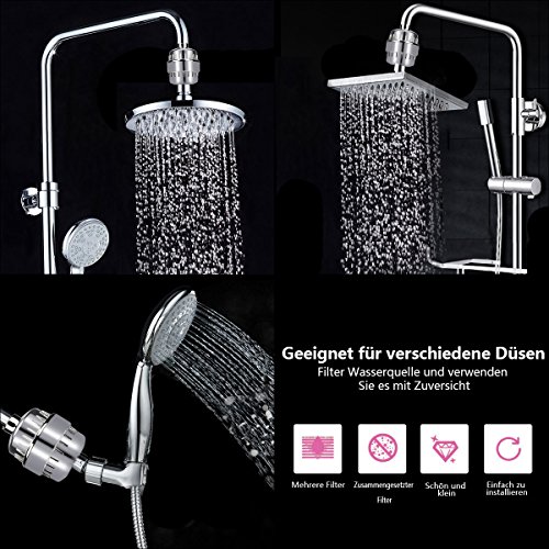 Filtro para Ducha Universal, AUELEK 10 Etapas Filtro Reemplazable Purificador Ducha de Alta Salida para Cuide su Piel Cabello y Cuerpo Salud