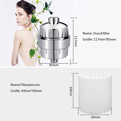 Filtro para Ducha Universal, AUELEK 10 Etapas Filtro Reemplazable Purificador Ducha de Alta Salida para Cuide su Piel Cabello y Cuerpo Salud