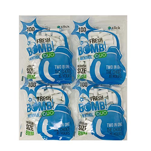 Filtros Fresh Bomb Menthol Duo. Filtros para liar mentolados de 8 mm. 5 Bolsas de 100 filtros (500 unidades)