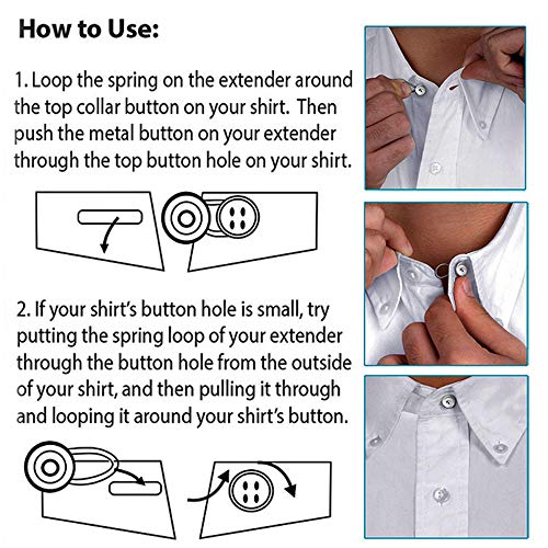 FineGood - Extensores de cuello de metal para vestido, camisa y pantalones, 20 unidades, color plateado