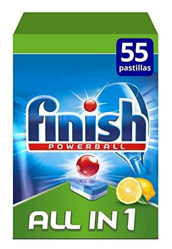 Finish Powerball All in 1 Original - Pastillas para el Lavavajillas todo en 1, Fragancia Limón, Formato 55 Unidades