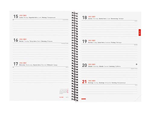 Finocam - Agenda 18 Meses 2020-2021 E10-155x212 Semana Vista Apaisada Espiral Negra Español
