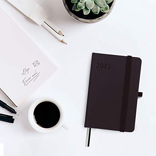 Finocam - Agenda 2021 Semana vista apaisada Minimal Textura Negro Español