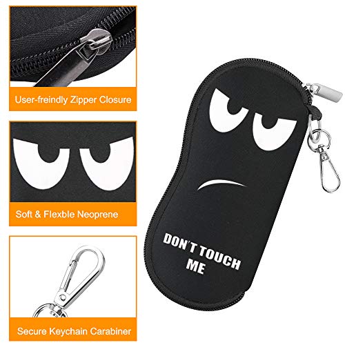 Fintie Estuche para Las Gafas con Mosquetón - Súper Ligera y Suave Funda de Neopreno con Cremallera para Viaje Resistente a los Arañazos a Prueba de Polvo para los Anteojos, No Tocar