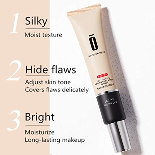 FinWell Makeup Primer Face Makeup Base Pores Acne Marks Cover Smooth Moisturizing Oil Control Essence Concealer Foundation 30g for Any Skin Types