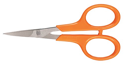 Fiskars Tijeras de Bordado y Manicura, Longitud: 10 cm, para diestros y zurdos, Hoja de acero inoxidable/Mangos de plástico, Naranja, Classic, 1005144