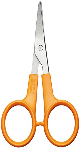 Fiskars Tijeras de Bordado y Manicura, Longitud: 10 cm, para diestros y zurdos, Hoja de acero inoxidable/Mangos de plástico, Naranja, Classic, 1005144
