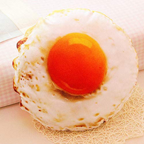 FKIHK Cojín de asientoEmulación 3D Huevos fritos Cojín con Forma de Almohada Sofá Lavable Cojín del Respaldo Muñeca de Peluche de Felpa, como en la Imagen, 40 cm