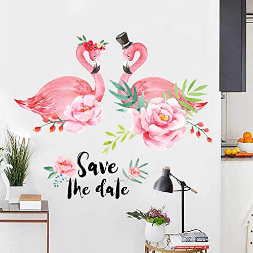 Flamingo etiqueta de la pared creativo etiqueta de la pared ornamento papel pintado dormitorio sala de estar decoración de la pared etiqueta de la pared etiqueta de la pared decoración etiqueta 50x70