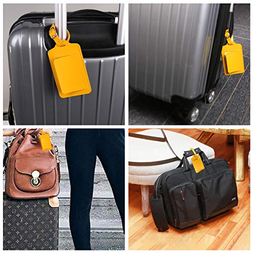 flintronic® Etiquetas de Equipaje, 2 PCS Etiquetas de Equipaje, Etiquetas de Identificación de Maleta, Etiquetas de Maletas de Equipaje, para Evitar la Pérdida de Bolsas y Maletas - Amarillo